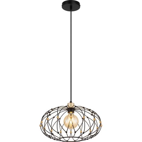 Globo - lámpara colgante - GREYS - negro - metal - Ø 40cm - E27 -