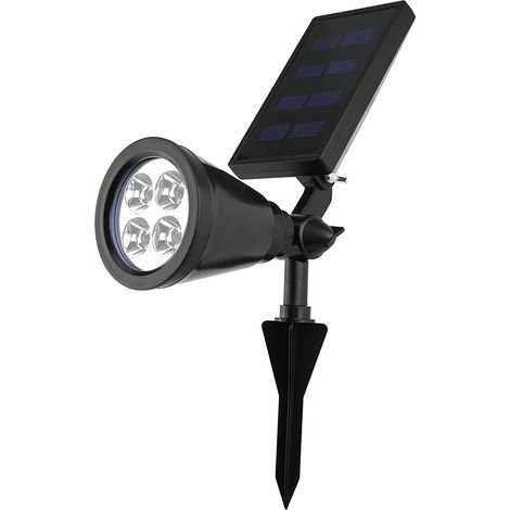 Lampe solaire d'extérieur pour pelouse 4 LED, spot pour allée de jardin (blanc, 0,5 W) (1/5)