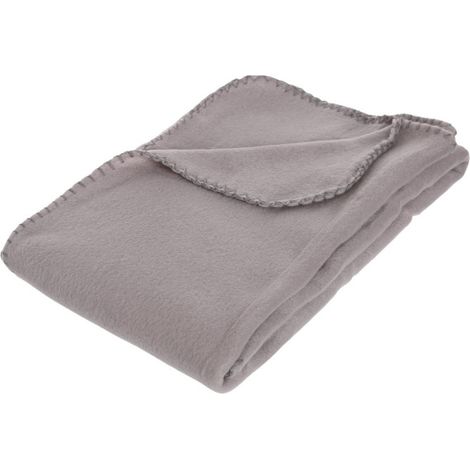 Atmosphera – Plaid polaire 125x150cm gris – 100% polyester doux – Lavable en machine à 30° – Certifié Oeko-Tex (1/4)
