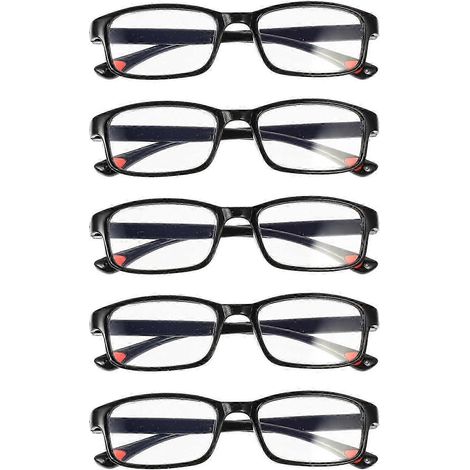 Lot de 5 paires de lunettes de lecture pour hommes, ultralégères, anti-lumière bleue, idéales pour les personnes âgées à domicile. (1/5)
