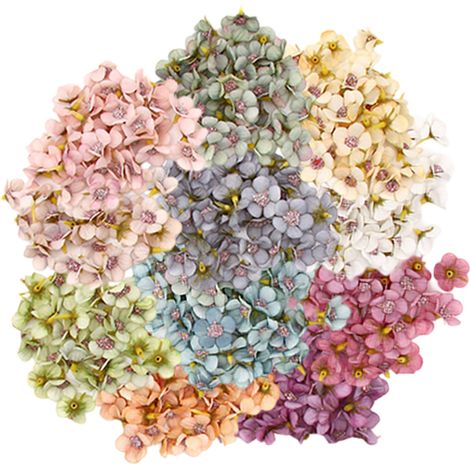 Mini-Kunstblumen (100 Stück) - Bunte Kunstblumen, Mini-Plastikblumen, bunte Seidenminiblumen, zur Heimdekoration und für Bastelarbeiten. (1/5)