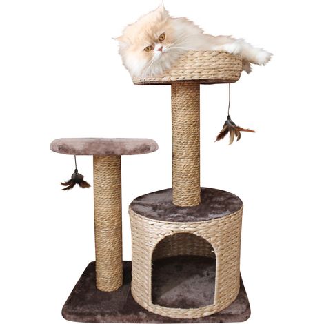 Tiragraffi medio modello Natural Larix con pendenti per gatti