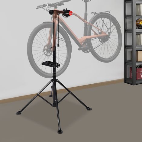 Support de réparation pour vélo entièrement en aluminium - Support de travail portable pour mécaniciens à domicile - Idéal pour l'entretien des vélos de montagne et de route. Poids maximal supporté : (1/5)