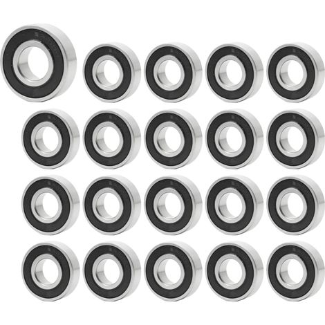 20pcs 6001rs 6001 2RS Ball Bearing 12x28x8mm, Deep Groove Bearings 6001-2RS 6001 RS Double Metal Seal Chrome Steel for Machines and Tools (6001rs 20pcs) (1/5)