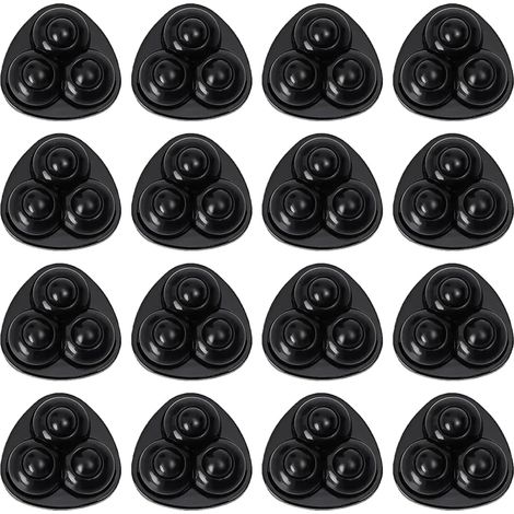 Roulettes Pour Meubles - Auto-Adhésives 360° À Trois Billes En Nylon Noir - Pour Machine À Café Poubelle Appareils De Cuisine - Lot De 16 Pièces