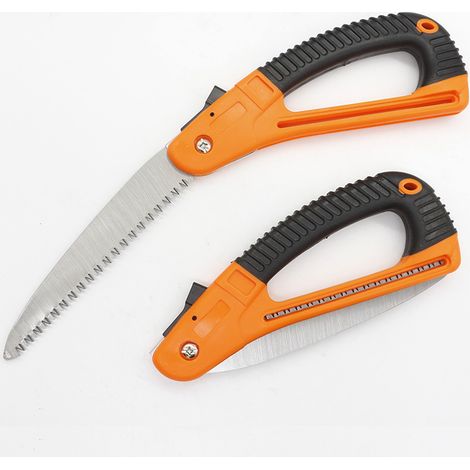 Scie à élaguer pliante pratique et compacte, longueur de 380 mm, idéale pour l’entretien des arbres et les travaux de jardinage. (1/4)
