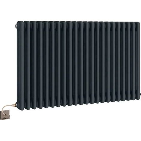 Traditional Electric Anthracite 3 Column Radiators 600mm high 1010 mm wide
