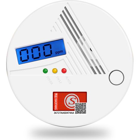 Détecteur de CO alarme monoxyde de carbone équipement sécurité maison avec affichage numérique (1/3)