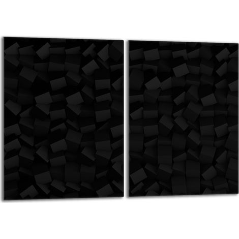 Glasschutzplatte für Herd 2x40x52 Schwarz (1/5)
