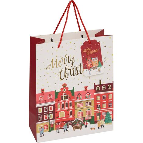 Bolsa de regalo con motivo urbano «Feliz Navidad», modelo mediano - Feeric lights & christmas (1/5)