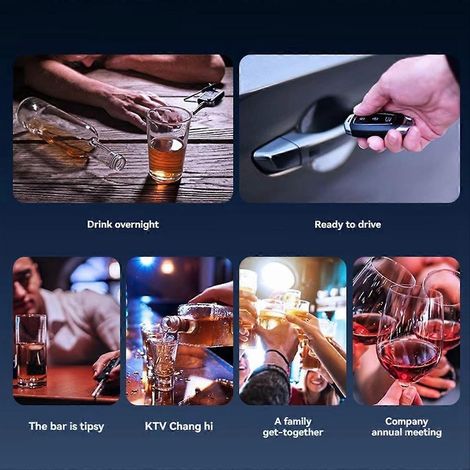 Alcootest numérique avec alarme sonore et lumineuse, pour la circulation, le domicile et les enquêtes, avec écran LCD et affichage pour la police. (1/5)