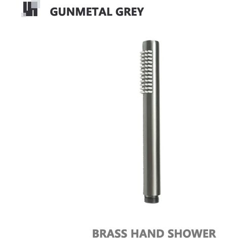 Douchette à main grise en laiton, pommeau de douche rond pour salle de bain, blanc/or brossé/chrome/gris/noir mat.