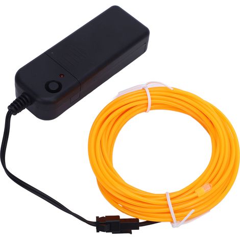 Fil EL orange 5m 16,4pi flexible 4 modes 360° coupable câble lumineux pour fête festival bar (1/5)