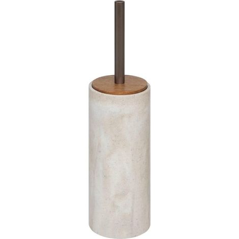 Brosse WC Côme Effet Marbre - Beige - D 9,6 x H 37 cm - Pour Salle de Bain, Toilettes (1/5)