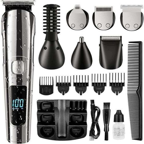 Tondeuse À Barbe, Tondeuse À Cheveux Sans Fil Pour Homme, Étanche Pour Le Corps, La Moustache, Le Nez, L'Oreille, Le Visage, Le Rasoir Électrique, Kit De Toilettage Tout En 1, Rechargeable Par Usb Et
