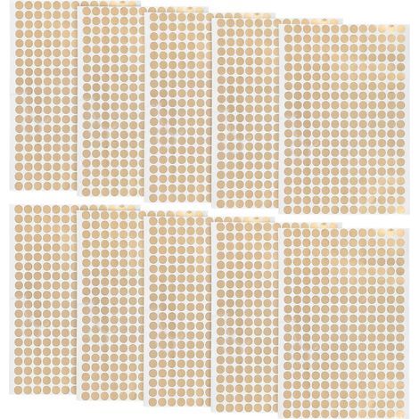 10 feuilles d'étiquettes autocollantes rondes pour codage, autocollants ronds cadeaux-1.30X1.30X0.01CM-Golden (1/3)