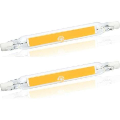 LED R7s 78mm 5W Bianco Caldo 3000K, LED lineare R7s Cob sostituisce lampadine alogene a matita da 40W e 50W, lampadina sottile LED R7s 78mm, confezione da 2
