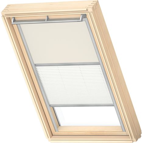 VELUX Original Store Duo Occultant et Tamisant (DFD), Cadre Argenté, C02 Beige Clair