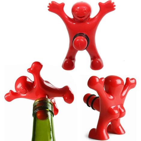 Ouvre-bouteille Happy Man - Bouchon de bouteille de vin - Tire-bouchon de bouteille de bière - Cadeau humoristique - 3 en 1-AquaForge (1/5)