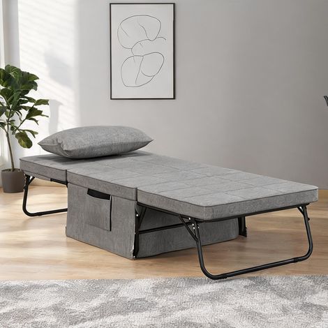 Canapé convertible coloris gris 188 x 75 x 38 cm (1/5)