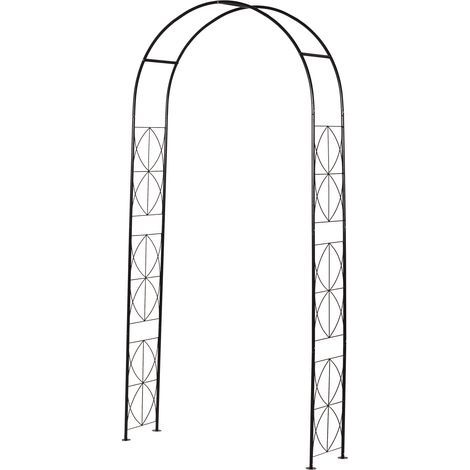 Arche métallique pour rosiers grimpants, support pour plantes grimpantes, arche de jardin à sommet pointu, structure métallique, treillage, support pour rosiers de jardin, 114 x 30 x 230 cm, noir (1/4)