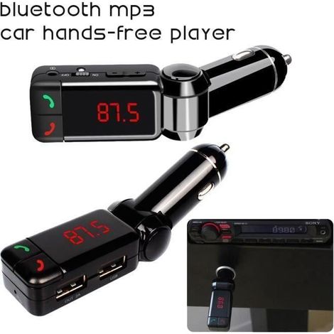 Kit mains libres Bluetooth LCD pour voiture, transmetteur FM, lecteur MP3 A2DP, chargeur USB pour Android ISO (1/4)