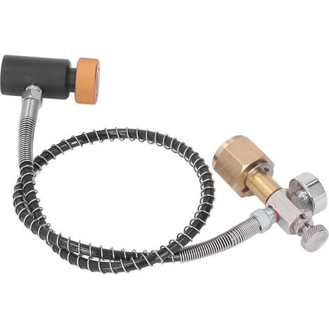 Tuyau de raccordement pour eau gazeuse, adaptateur de remplissage de bouteille de CO2, tuyau haute pression anti-traction de 61 cm (24 pouces) pour raccord de réservoir d'eau gazeuse CGA320 vers TR21- (1/5)