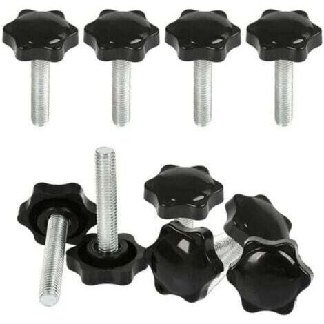 BUNTHAUS 10 Pcs M8x40mm Boutons Serrage Vis Tte Molete,Bouton Main Filet Ecrou en Etoile Boulon de Serrage Filetage Boutons de Serrage Filetage avec Poigne Serrage de Poigne Visser en Plastique (1/5)