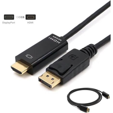 Câble DisplayPort vers HDMI - Zamus - 4K 30Hz - 1.8 m - Noir - Adaptateur mâle (1/4)