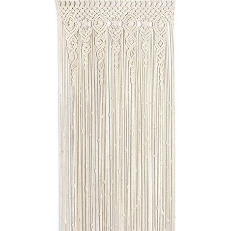 Tenture Murale Rideaux En Macramé 180x90cm- Rideau À La Main Boho, Rideaux De Ficelle De Porte Macramé Tapisserie - Art Décoration De La Maison Pour Porte Et Fenêtre, Pour Chambre (1/5)