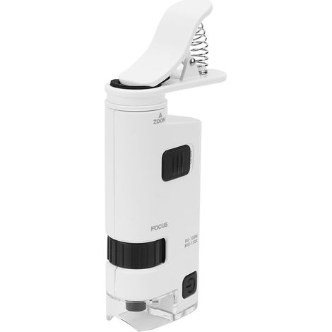 Microscope LED pour téléphone portable avec zoom réglable 80-120x, loupe miniature pour smartphone, pince grossissante