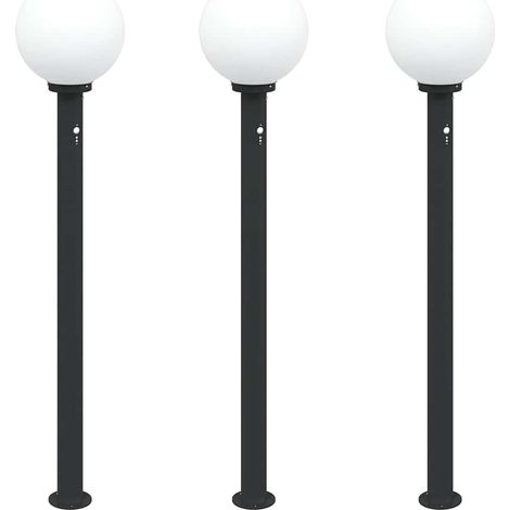 Balizas luminosas con sensor, 3 unidades, 120 cm, color negro, IP44 vidaXL (1/5)