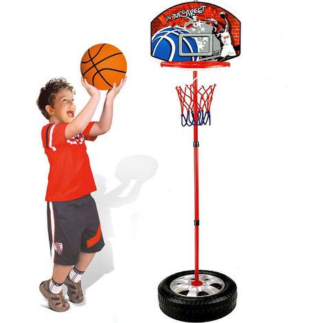 Basket Canestro Piantana Per Bambini Altezza Regolabile Fino 120cm Con Pallone