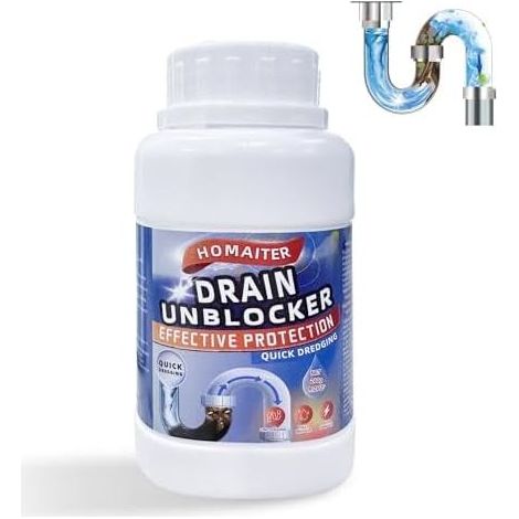 Abflussreiniger, kraftvolle Reinigungsformel, 260 g. Entfernt Haare, Fett und Seifenreste, sicher für Abflüsse und Abwassersysteme (1 Stück). (1/5)