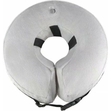 Collier gonflable de protection pour chien, gris, taille S, réglable avec velcro – DELKEVIC (1/5)