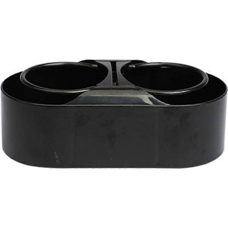Porte-gobelets double trou en plastique pour voiture, porte-gobelets multifonctionnel-15.5X7.8cm-Black (1/3)