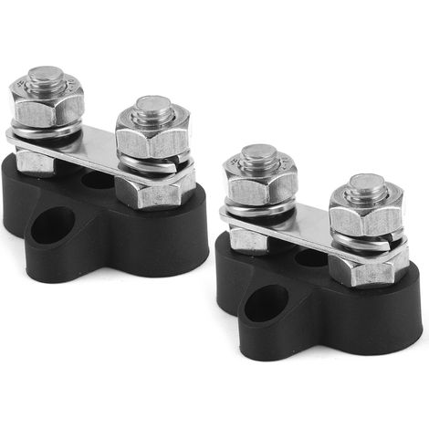 Deux bornes à vis M8 de 5/16 pouces pour boîtes de jonction adaptées aux camions, camping-cars et applications marines de 12 à 48 V. (1/5)