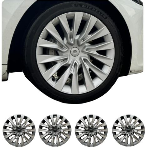 Ensemble de 4 Cache-moyeux de Remplacement pour Jantes,Droite Et Gauche(Turbine Style Black) Tempête pour Model 3 pour Highland (2023-2025) 18 Pouces (1/5)