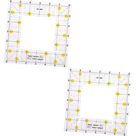 Set di 2 righelli quadrati multifunzionali per cucito, patchwork, strumenti di misurazione per la confezione di abiti e il quilting, facili da leggere e da usare. (1/5)