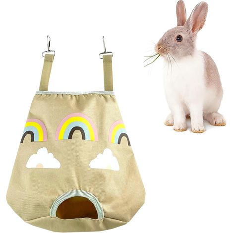 Hanging Hay Feeder for Rabbits and Guinea Pigs, Rainbow Cloud, Bulky Hay Holder for Hamsters, Chinchillas, Hedgehogs and Other Small Animals (1/5)