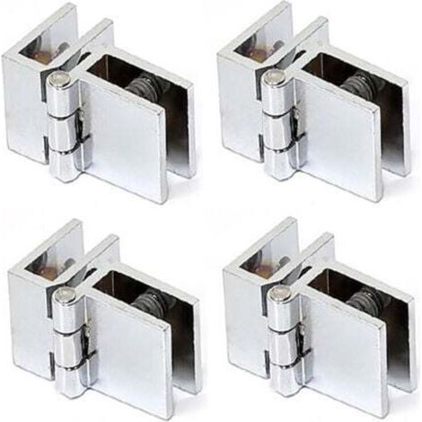 4 Fixations pour Porte en Verre – Charnières en Alliage de Zinc, Convient pour Vitrages de 5 à 8 mm, Lot de 4 (1/5)
