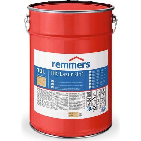 Remmers HK-Lasur 3in1 farblos, 10 Liter, Holzlasur aussen, 3facher Holzschutz mit Imprägnierung + Grundierung + Lasur, Feuchtigkeit- und UV-Schutz