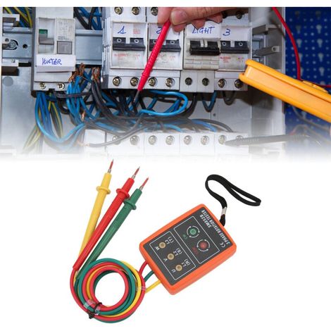 SM852B Three Phase Rotation Tester Portable Digital Wide Range Three Phase Rotation Meter for AC 60600V Electricity Testing MUMU (1/4)