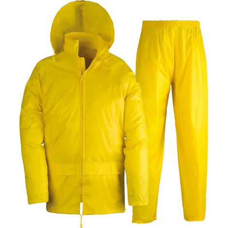 COMPLETO IMPERMEABILE DA LAVORO ANTIPIOGGIA RAIN Tg.XL GIALLO KAPRIOL