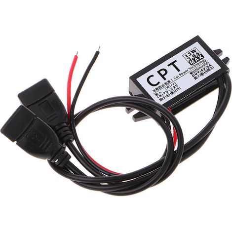 Convertisseur CC 12 V vers 5 V 3 A, double 2 ports USB vers régulateur de tension pour voiture. (1/5)