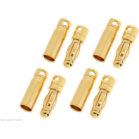 Revtec - Connector - 4.0mm - Gold Plated - Short - Male + Female - 4 pairs