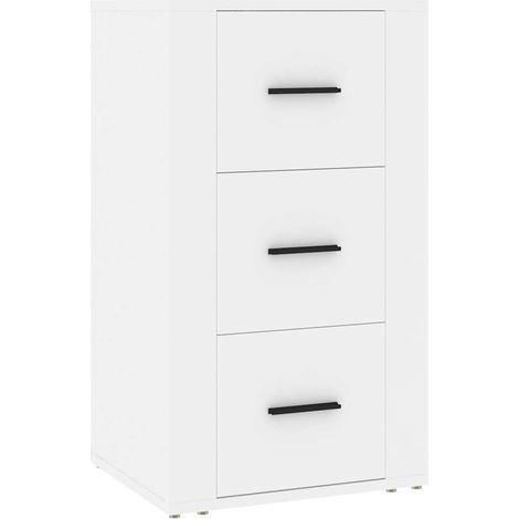 Buffet Commode Armoire Luxueux, pour Salon Chambre Entrée Cuisine, Blanc 40x33x70 cm Bois d'ingénierie OIB7565E (1/5)