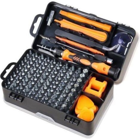 Jeu de tournevis magnétique de précision 135 en 1, embouts Torx, outils multifonctions isolés, kit d'outils manuels pour la réparation de téléphones portables (orange) (1/5)
