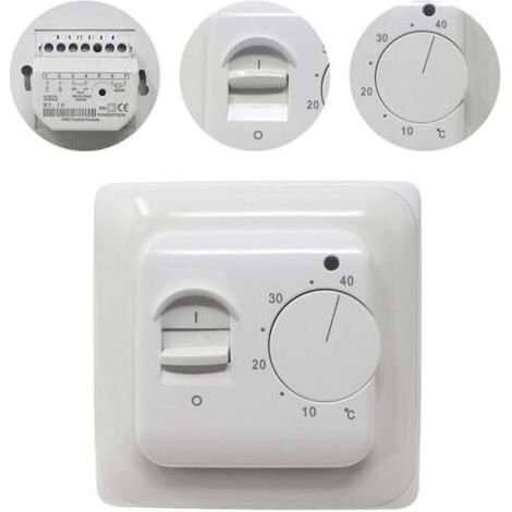 Chauffage au Sol Electrique sonde AC 220V 16A, Régulateur de Thermostat Plancher Chauffant Mécanique,Manuel Thermostat d'ambiance (1/2)