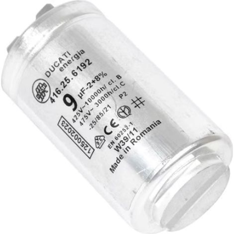 CONDENSATORE DUCATI CORAZZATO PER ASCIUGATRICE ELECTROLUX REX VARIE 9mf